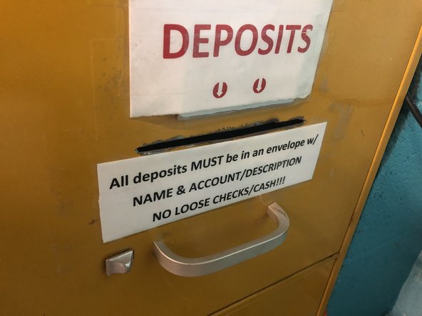 Place deposit in the drop.