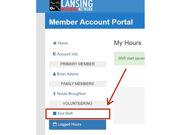 When you are finished with your shift, click &quot;End Shift&quot;