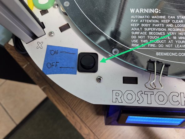 Its power switch  is located above and to the left of the control panel.