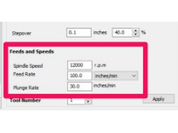 Set your feeds and speeds.
