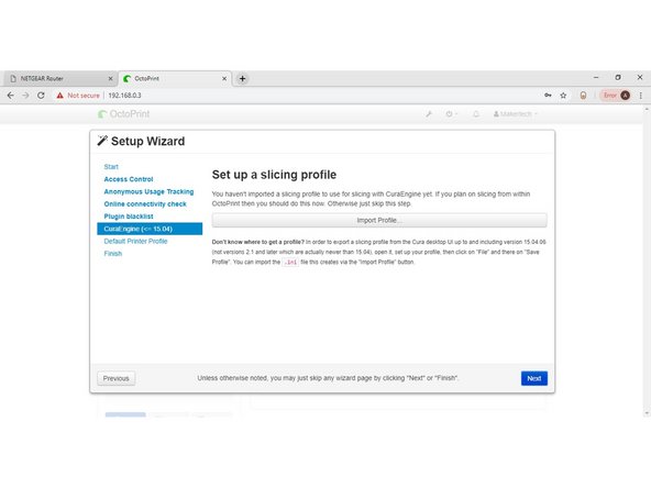 We recommend slicing files with the Cura software and then uploading the gcode to octoprint rather than slicing inside octoprint.