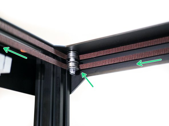 Next, wrap the belt around the front idlers.