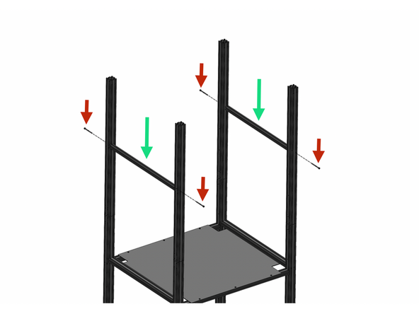Fix to the frame the two Y-support extrusions.
