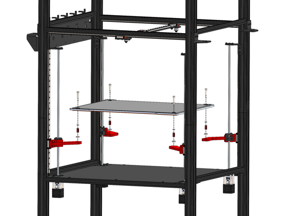 Install the print platform as shown. Ensure the cables come out of the left side of the platform.