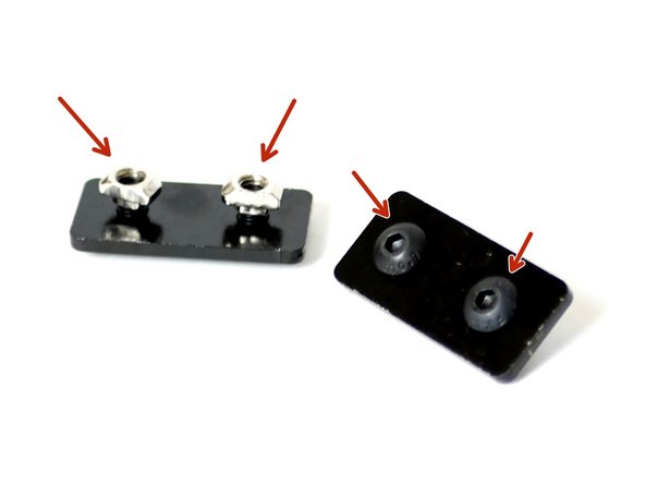 Prepare two steel extrusion brackets with two M5 x 8mm bolts and two M5 T-Nuts.