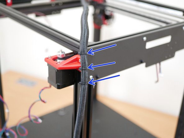 Use cable ties to secure the loom to the side panel.
