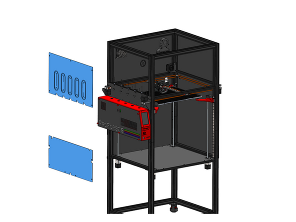 Unplug the print head cables and unfasten the cable guide from the print head and feed into the holes on the upper panel oval grommets.