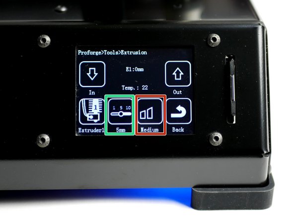 This is the length of filament that will be fed, each time you tap the down arrow.