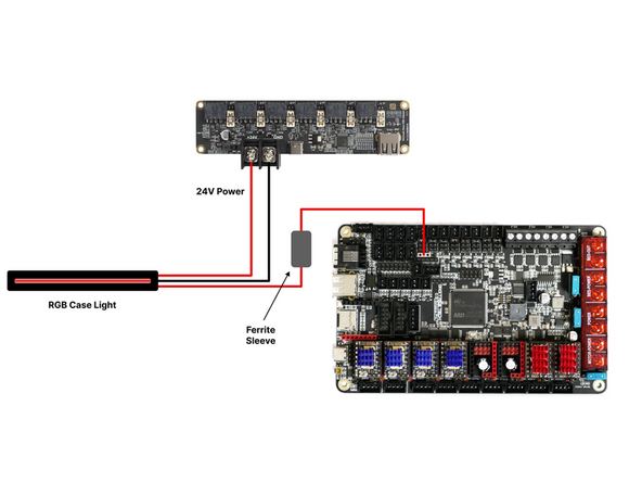 Wire the RGB case light as shown.