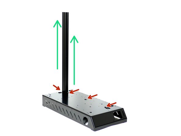 Slide the Support Beam Assembly in through the rectangle hole from the underneath of the Base.