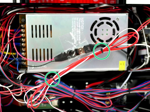 Cable tie together the Hotend cables making sure not to have any sharp bends in the cables.