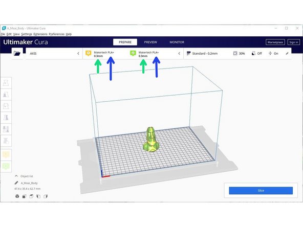 As the extruders share a single hotend, the two nozzles should always be the same size and match what you have installed.