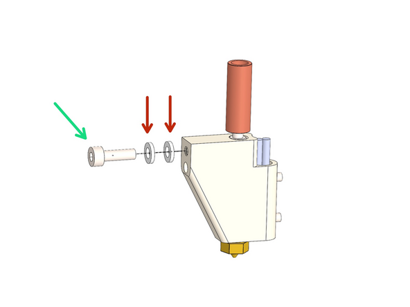 Add to the heater block assembly two ceramic washers.