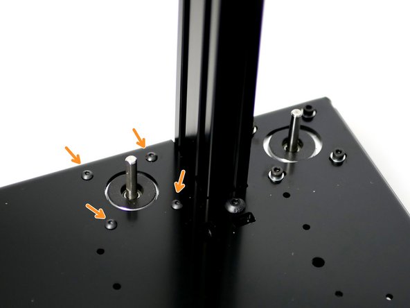 Fix the motor on the left of the 2040 beam with four M3 x 6mm button head bolts.