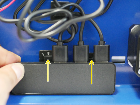 When securing the cable tie mounts for the USB hub, ensure they are spaced so the cable ties run between the ports on the hub.