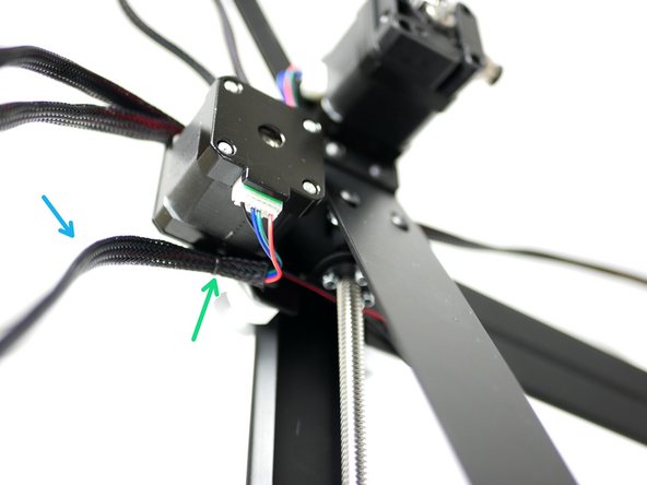 Slide the 45CM cable sleeving over the motor cable and Y-endstop.