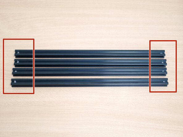 The four long extrusions need x8 5mm holes drilling into them.