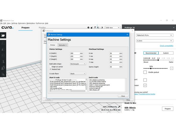 Go to Machine Settings