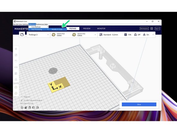 Finally, due to the way Cura creates gcode we need to add a post-processing script to our set-up.