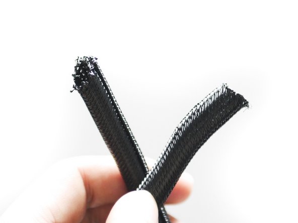 Cut approximately 60CM of the braided cable sleeving. Use a lighter to melt the ends to prevent fraying.