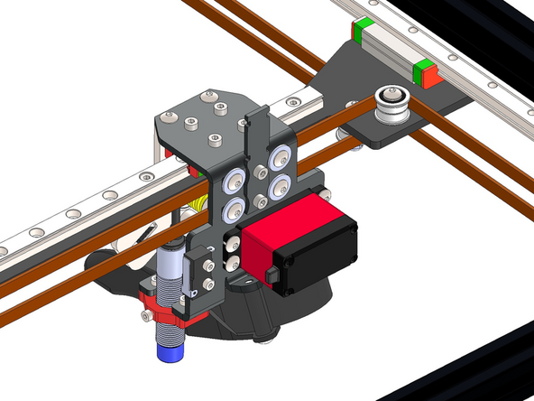 Install the cable relief bracket to the carriage with two M3 x 6mm Bolts.