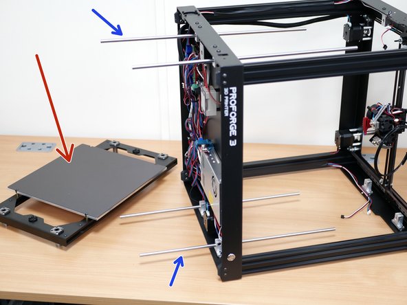 Pull the shafts free from the platform assembly.