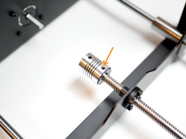 Tighten this bolt to clamp the coupling in place on the lead screw.