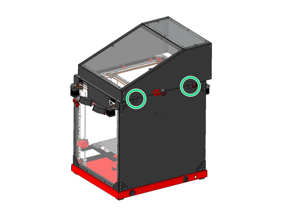 Mount the roof assembly to the frame by the hinges as shown.