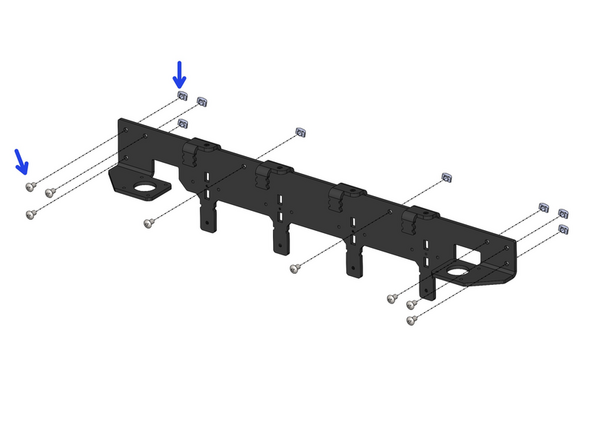 Prepare the Tool Dock with M5 x 8mm bolts and T-Nuts as shown.