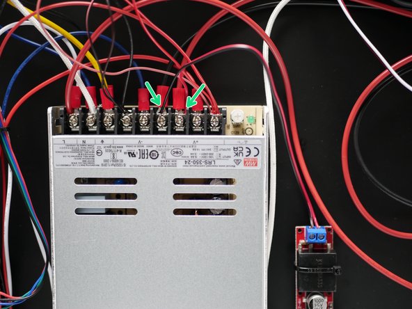 Connect the wires to the +/- terminals as shown. Red to positive and black to negative.