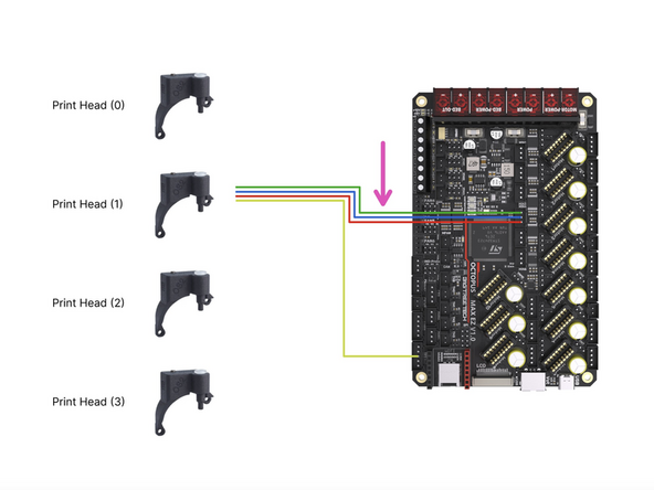 If you are running the Orbiter filament sensor then see the second image for wiring it to the control board.