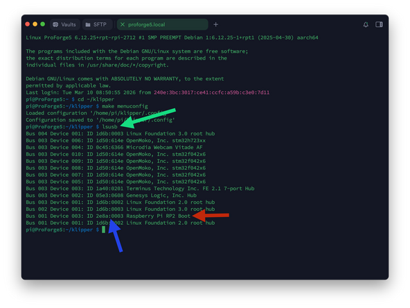 In Termius send the following command: