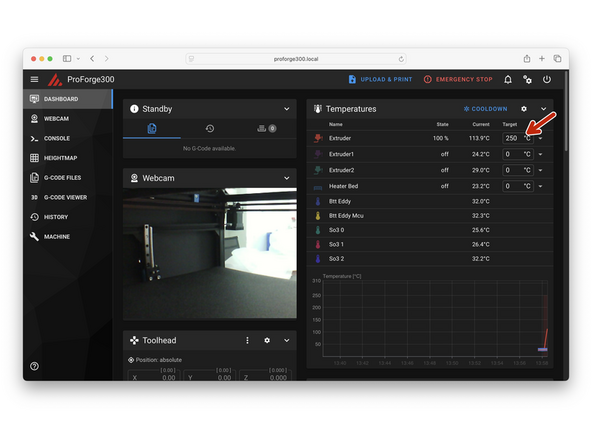 Select the first print head.