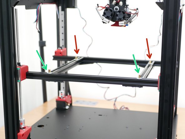 Loosely fix the platform mounts to the extrusions.