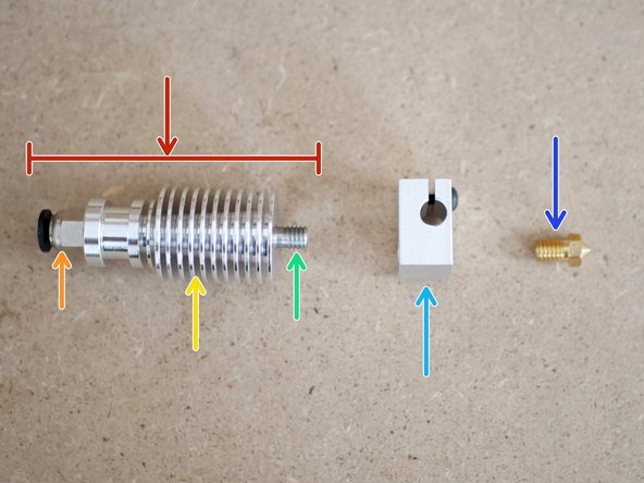 Disassemble the Hotend like shown.