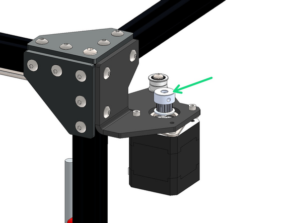 Orientate so that the pulley teeth are facing downwards.