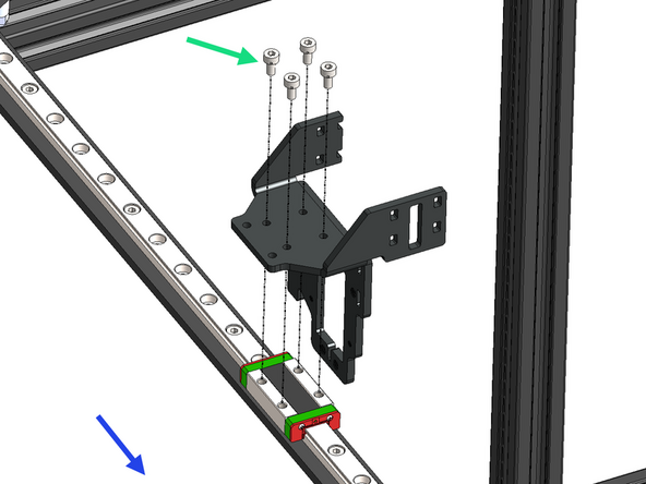 Mount the tool carriage onto the gantry rail.