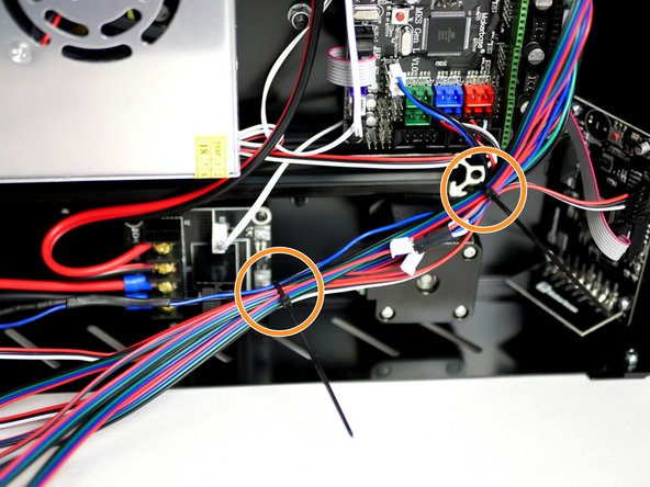 Use cable ties to tidy up the cables like shown.