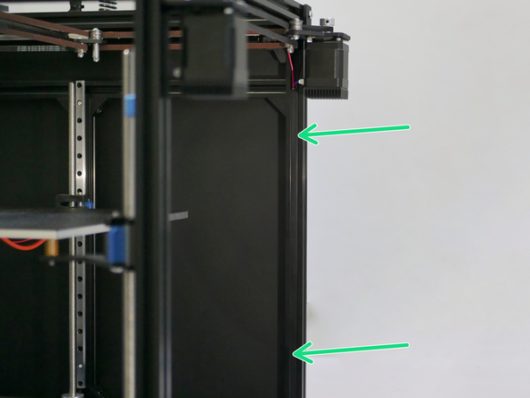 Use the included cable covers to hide the cables in the extrusions.