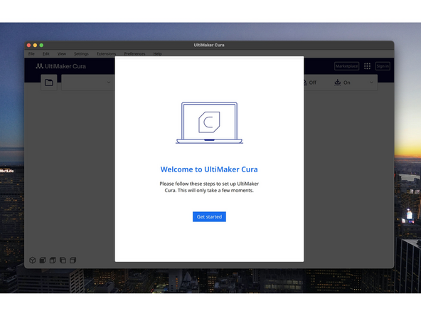 After installing and upon first launching Cura you will need to run through the setup wizard.