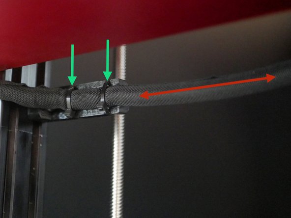 Cable tie the loom from the bed to the bracket.