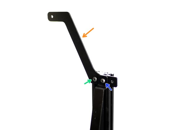 Fix the top of the support beam to the top of the 2040 beam with the spool holder fixed in between.