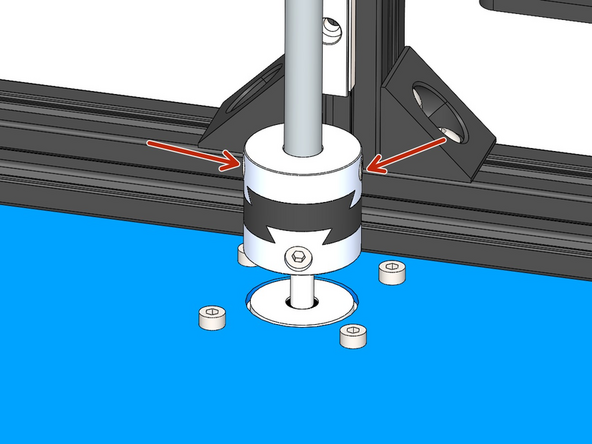 Tighten the bolts on the couplings to secure the lead screw in place.