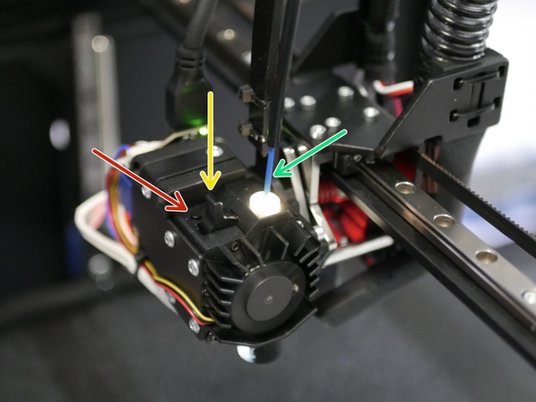 Home the printer and select the first print head. Use the FRONT macro to bring it forward.