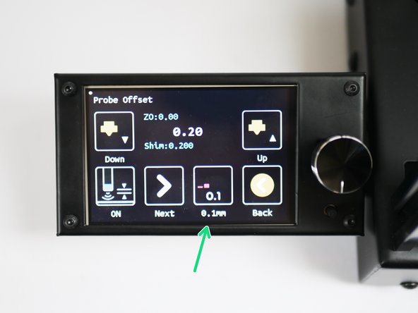 Set the adjustment increment to 0.1mm.