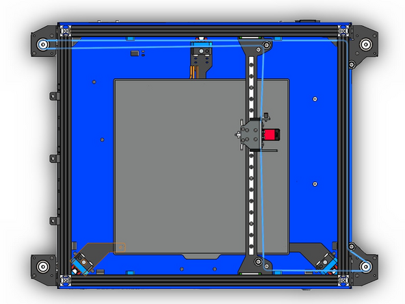 The bottom belt should follow this path around the idlers and motors.