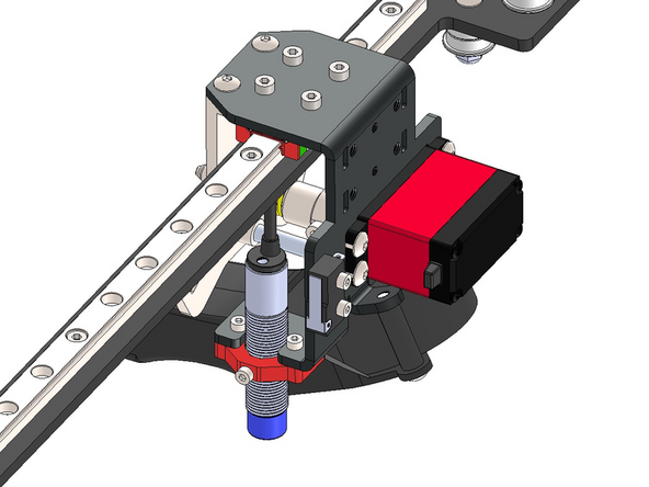 Fix the endstop onto the carriage with two M2.5 x 10mm bolts.