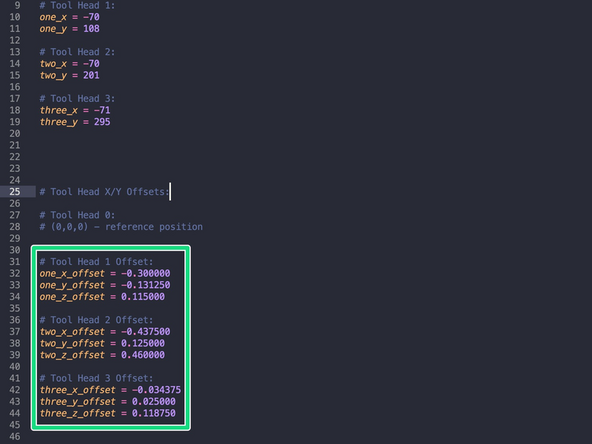 UPDATE:  Values are now automatically saved into the variables.cfg file - update to latest tools_calibrate.py file from 01/06/24