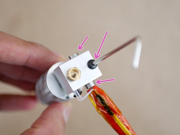 ...and the thermistor into the smaller hole.