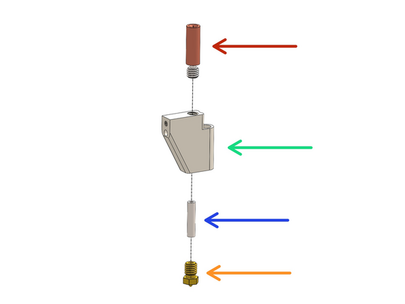 Build the heated block assembly by fastening together the following components.